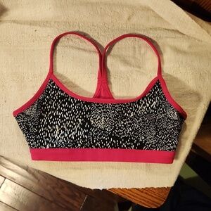Fabletics hot pink & black sports bra